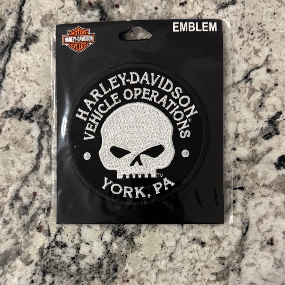 Harley-Davidson Black and White Skull Emblem